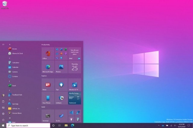 微软发布Windows 10全新开始菜单 并增添纯色背景 